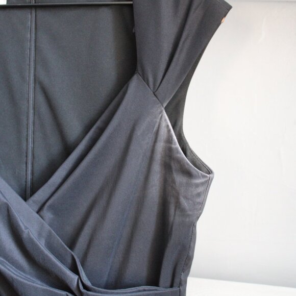 Patra Black Beaded Sequined Formal Cocktail A-Line Tea Cup Midi Dress Size 12 - Picture 5 of 6